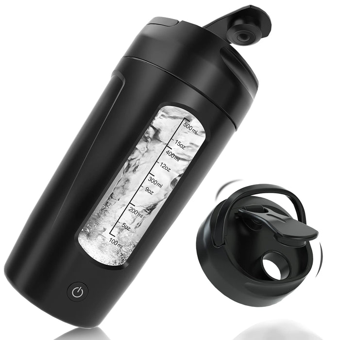 Electric Shaker Bottle for Protein Mixes USB Rechargeable (Black)