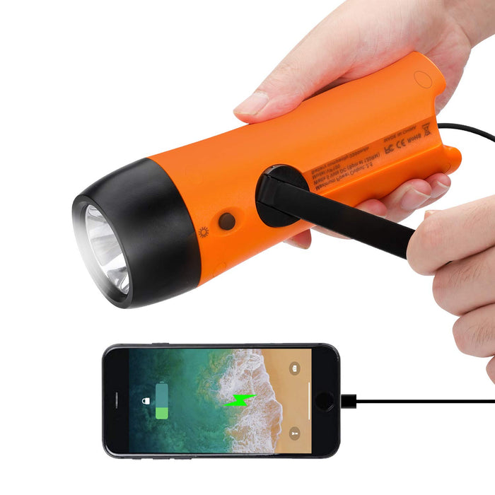VFAN Rechargeable Hand Crank Flashlight/Generator/Charger for Phone an —  CHIMIYA