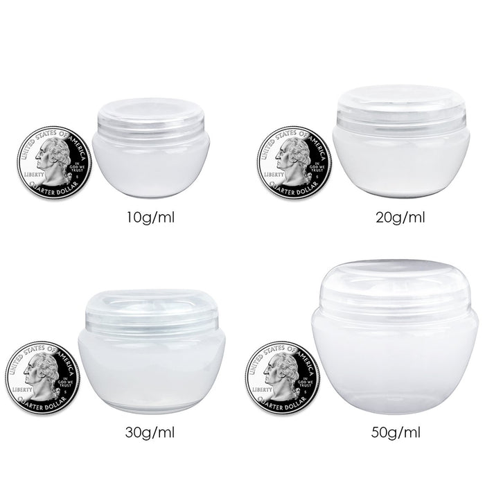 Beauticom 12 Pieces 50G/50ML White Frosted Container Jars with Inner Liner for Pills, Medication, Ointments and Other Beauty and Health Aids - BPA Free
