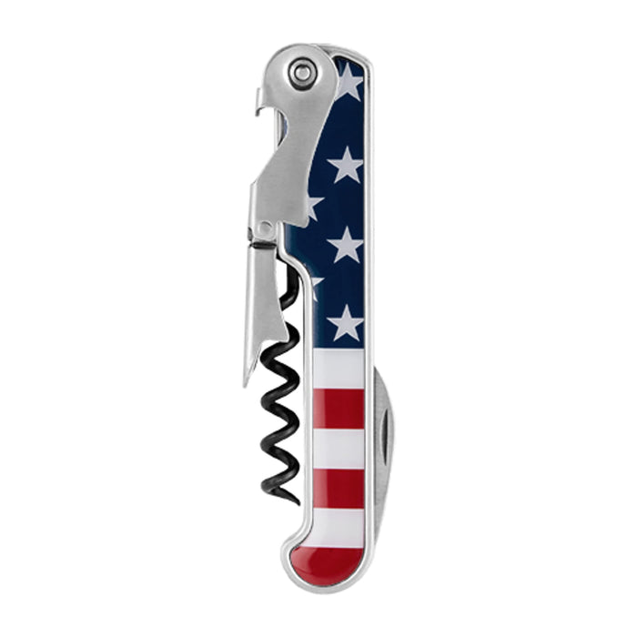 Foster & Rye American Flag Stainless Steel Double Hinged Corkscrews
