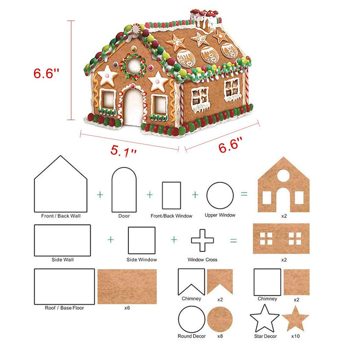 Gingerbread Cookie Cutters,Gingerbread House Kit for Adults Kids,Gingerbread House Cookie Cutter Set