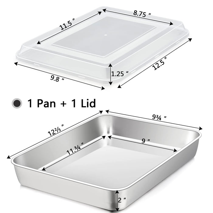 Stainless Steel Rectangular Baking Sheet, Tiramisu Deep Baking Pan