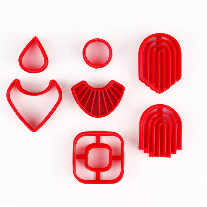 Polymer Clay Cutters Set 7 Pieces, Polymer Clay Earring Cutters with 3D Printing Technology