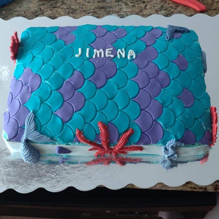 Palksky Mermaid Cake Fondant Cutter/Scale Cookie Cutter Geometric Multicutter Biscuit Cutters Cake Embossing Mold
