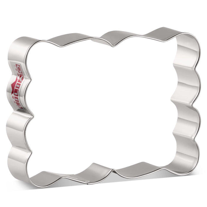 LILIAO Rectangle Plaque Cookie Cutter Frame Sandwich Fondant Biscuit Cutter - 3.9 x 2.9 inches - Stainless Steel - by Janka