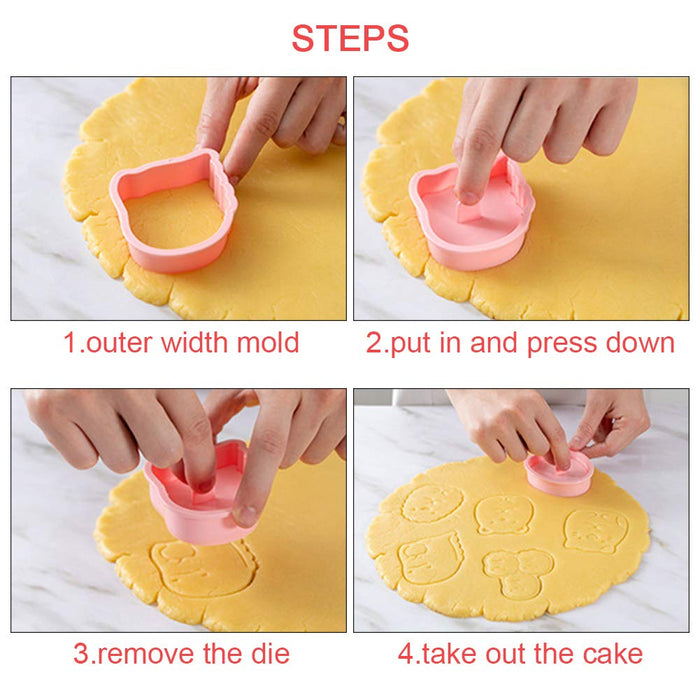 Cookie Cutter Set?6pcs Kids Cake Decoration 3D Mini Cartoon Animal Baking Tool Cookie Cutter Set