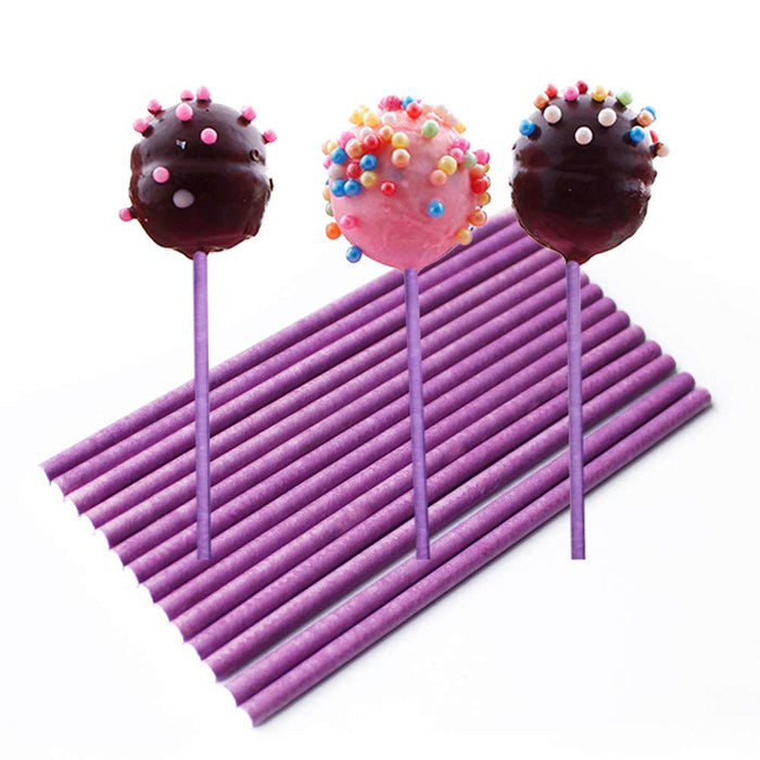 Bezall 100pcs Paper Lollipop Sucker Sticks for Cake Pops Candy, 6