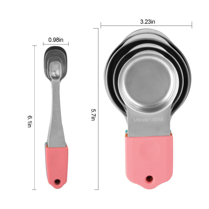 Magnetic Measuring Spoons Set - Wildone Stainless Steel Double Sided  Measuring Spoons Set of 7, for Dry and Liquid Ingredients, including 6  Heavy Duty