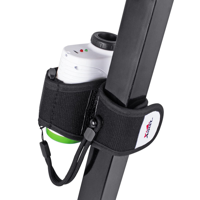 Xislet Fall-Arrest 4 Magnetic Golf Rangefinder Wrap Mount Strap with Adjustable Lanyard Stay-on Band for Golf Cart Railing Rangefinder Holder Attachment