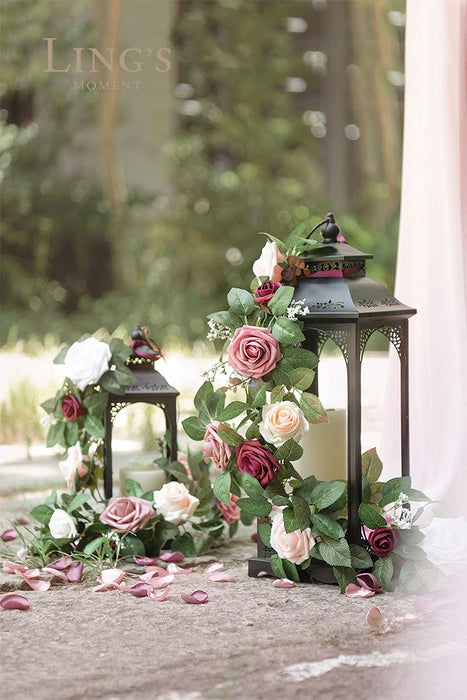 Ling's Moment Handcrafted Rose Flower Garland Floral Arrangements