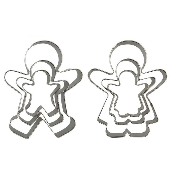Funny Gingerbread Man Cookie Cutters, Boy and Girl Cookie Cutter Set Molds, 6 Piece
