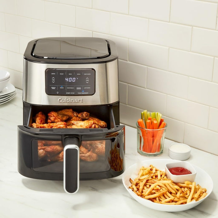 uisinart Airfryer 6Qt Basket Air Fryer Oven that Roasts Bakes Broils Air Frys Quik Easy Meals Digital Display with 5 Presets Non