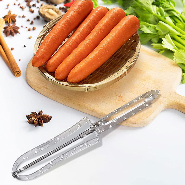 Kitchen Vegetable Peeler, Stainless Steel Rotary Peeler, Fruit And Potato Peeler, With Ergonomic Safety And Control Handle