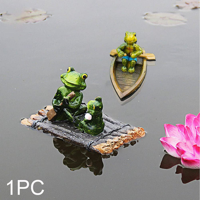 Saycker Water Floating with Frog Ornament Figurine Statue Craft for Ho —  CHIMIYA