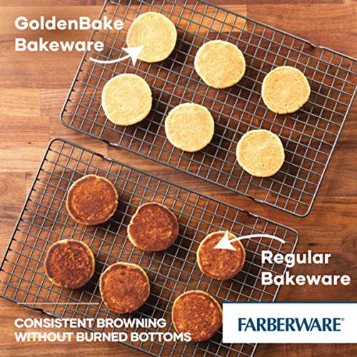 Farberware Goldenbake Nonstick Bakeware Cookiebaking Sheet Pan Set, 2Piece, Gray