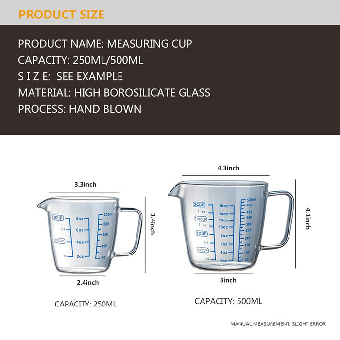 250Ml Glass Measuring Cup Milk Jug Heat Resistant Glass Cup