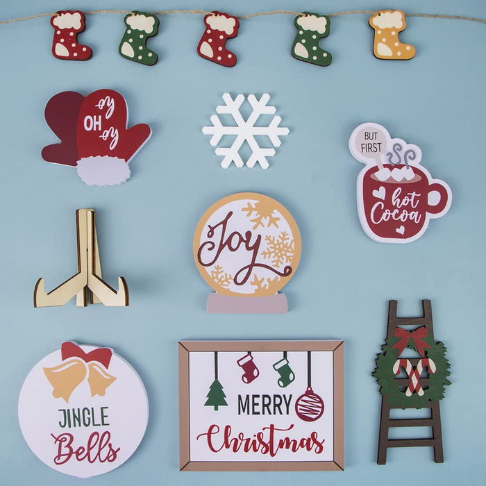 Treory Christmas Table Decorations Sign, 3 Pcs Elk Christmas Tree Snow —  CHIMIYA