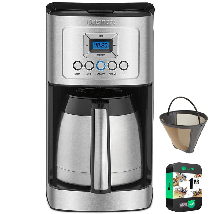 uisinart 12 up Programmable Stainless Steel Thermal offee Maker with Thermal arafe D1850 D3400 Bundle Inluding Permanent Filter
