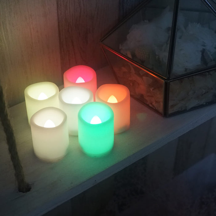 6Pcs Color Changing LED Tea Lights Bulk Flameless Tealight Realistic LED  Candles