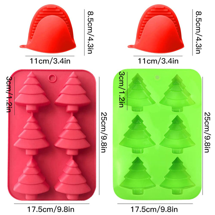 Christmas Silicone Chocolate and Candy Molds, 6 Pack Reusable and Non-stick  Small Candies Baking Molds - (Xmas Themed Red/Green)