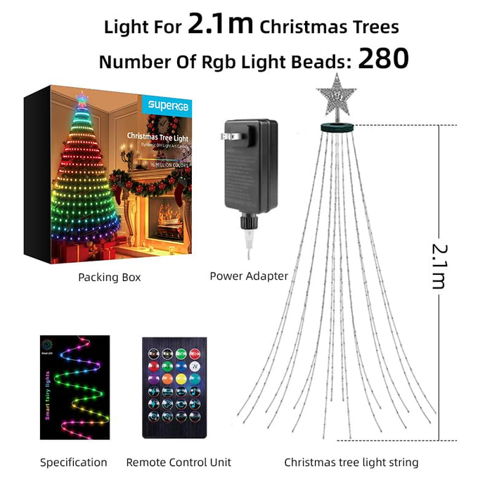 Gonk gonk color changing led christmas lights,200 led 66ft plug in powered  multicolor christmas tree lights with remote control fo