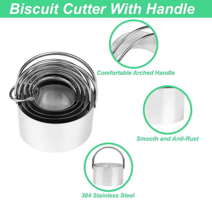 HUINF Pastry Cutter Set,Dough Blender and Round Biscuit Cutter Stainle —  CHIMIYA