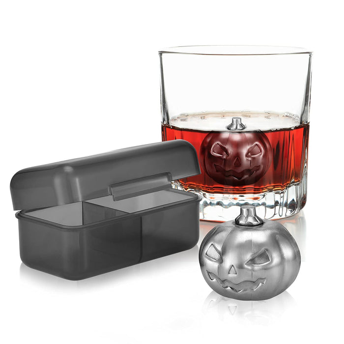 VUDECO Halloween Party Pumpkin Stainless Steel Ice Cube Whiskey