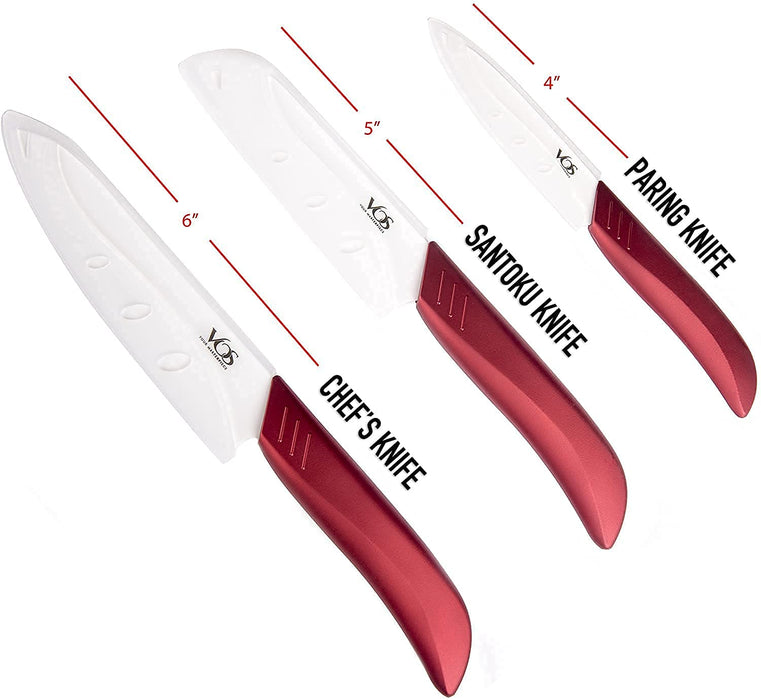 Vos Ceramic Chef Knife 8 Inch with Cover and a Gift Box - Advanced