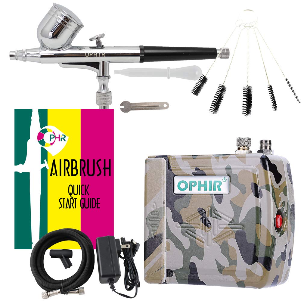 OPHIR Pro Airbrush Compressor Kit 0.2 0.3 0.5mm Air Brush Set