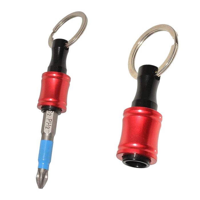 1/4inch Hex Shank Keychain Extension Bar Aluminum Alloy Screwdriver Bits Holder Extension Bar Drill Screw Adapter Change Keychain Portable