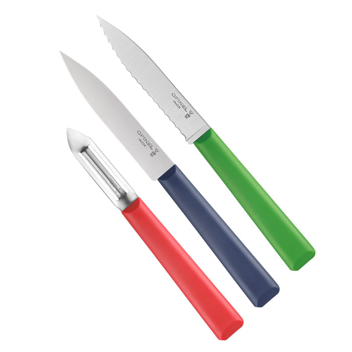 Opinel Les Essentials+ Small Kitchen Prep 3 Piece Knife Set