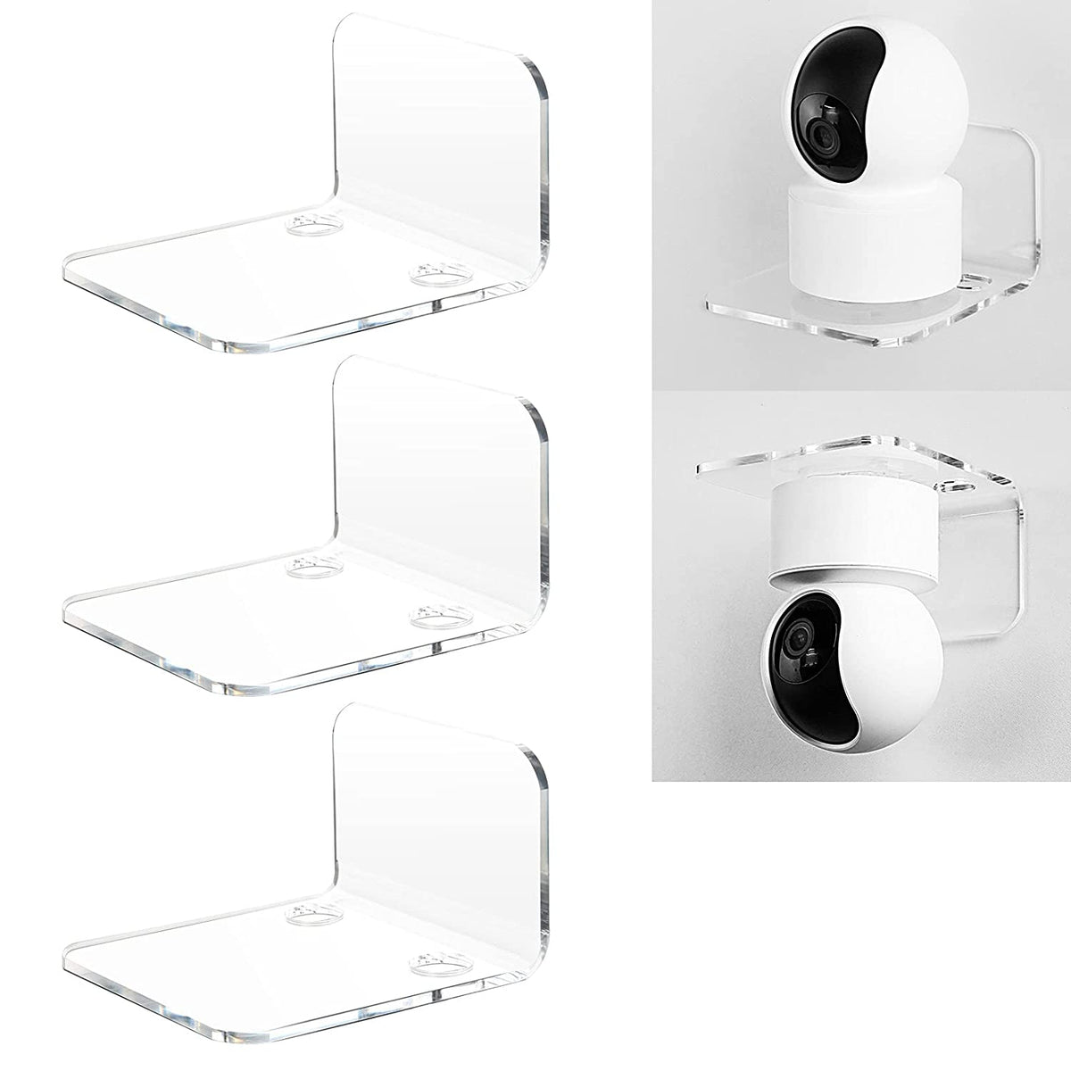 OAPRIRE Small Floating Wall Shelves Set of 4 - Easily Expand Wall Space - 9 inch Acrylic Wall Shelf for Bedroom, Living Room