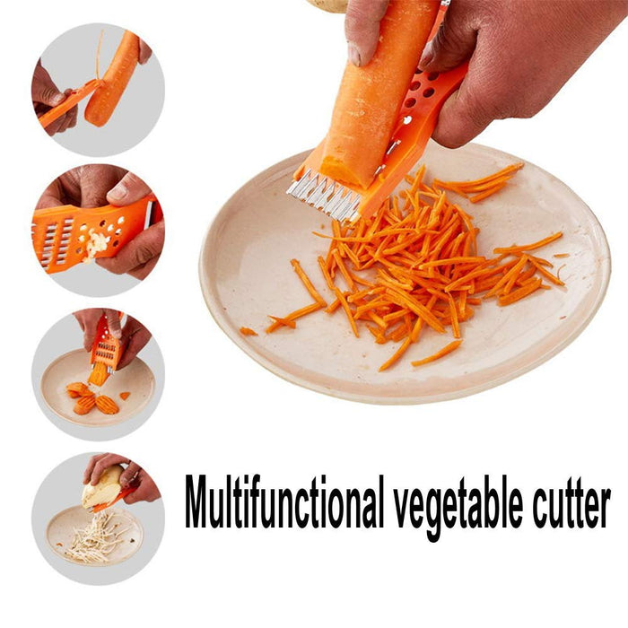 Saim Vegetable Peeler Metal Scraper Fruit Grater Slicer Orange Red 3 Pcs