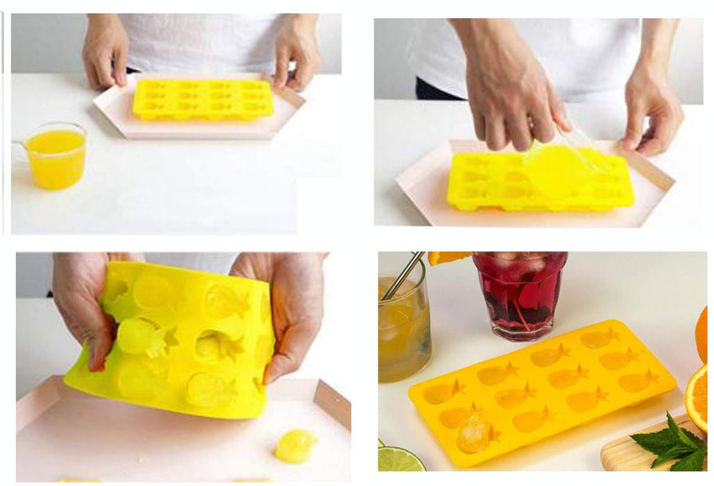 KRLIFCSL Candy Molds Ice Cube Trays Chocolate Molds, Silicone Molds  Including Cactus, Flamingo, Coconut Tree & Pineapple for Making Ice, Jelly