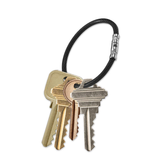 Stainless Steel Wire Lock PVC Wrapped Metal Cable Key Ring Flexible Key Tag  Loop | eBay