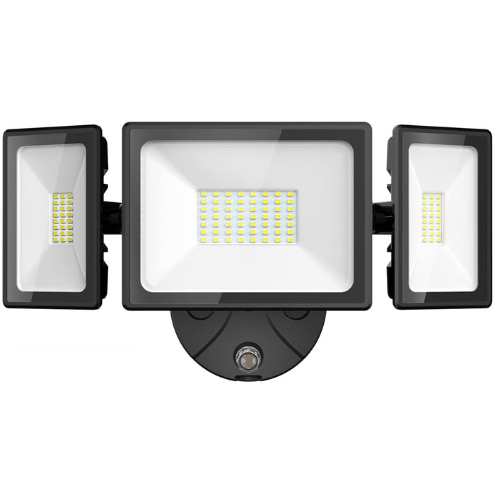 Onforu 100W 9000LM Security Light and 70W 6200LM Dusk to Dawn Security Light, IP65 Waterproof Outdoor Flood Light, 3 Adjustable Heads, Wall Mount Floodlight for Garden, Garage, Yard, Eave