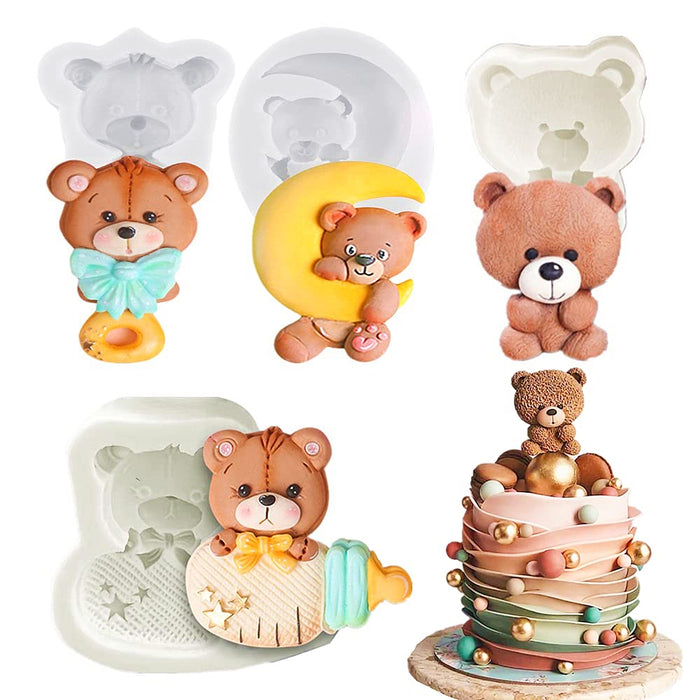 GallaRato 4 PCS Luxury Teddy Bear Baby Shower Cake Mold Teddy Bear Par —  CHIMIYA