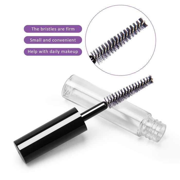 Adecco LLC 10 pcs 4ML Reusable Empty Bottle Tube Container for Eyelash Growth Oil /Mascara with Brush for Home and Travel (10p)