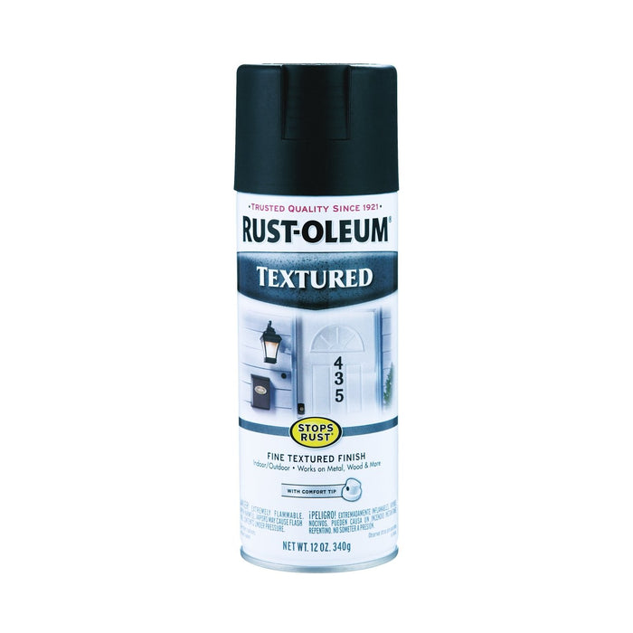 Rust-Oleum 7220830 Textured Spray Paint, 12 oz, Black - Spray Paints 