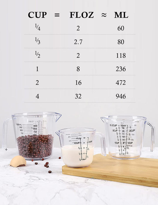 Plastic Measuring Cups, Stackable Plastic Measuring Cup, Bpa Free Clear  Heat-resistant Measuring Jug With Angled Grip And Spout, Liquid Measuring  Cup For Kitchen Use, Household Thickened Graduated Cup, Baking Container,  Kitchen Tools, 