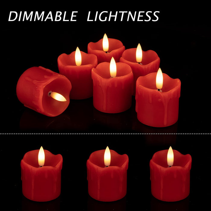 Homemory 2 x 2 Real Wax Flameless Votive Candles with Timer & 2 x 3  Real Wax Timer Remote Flameless Candles