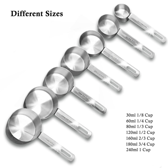 7 Pieces Stainless Steel Measuring Cup Set