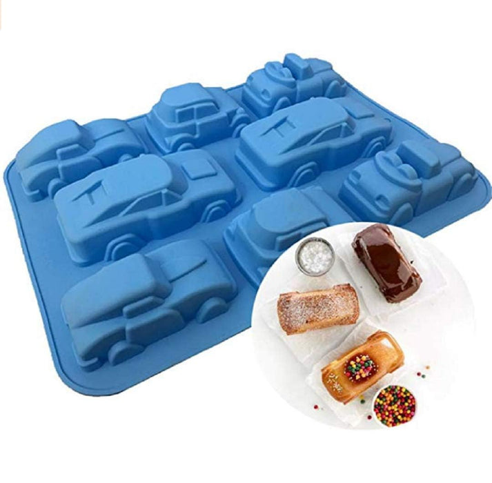 zmgmsmh 1 Pack Silicone Carton Car Mold Baking Molds Bakeware for Birthday Theme Party, Muffin Cups, Ice Cube, Soap, Wafer, Cake, Bread, Tart, Pie and More