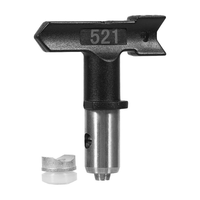 Yosoo Airless Paint Spray Gun Tip, Multi Series Tungsten Steel Reversible Airless Paint Sprayer Nozzle Tip Head Black ( Size : 521# )