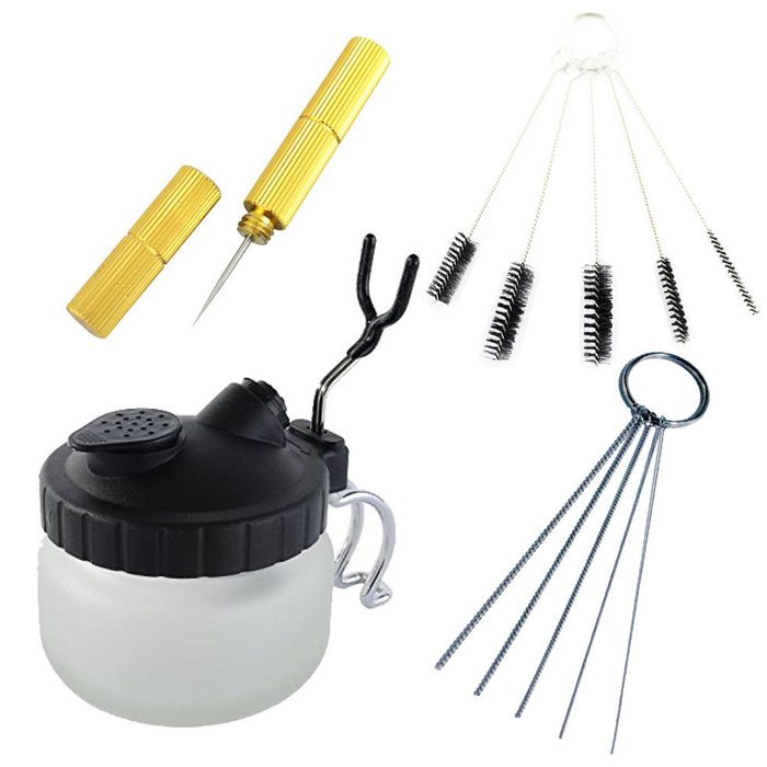 OPHIR 12PCS Airbrush Cleaning Kit Cleaning Tools Set Cleaner Pot Jar w —  CHIMIYA