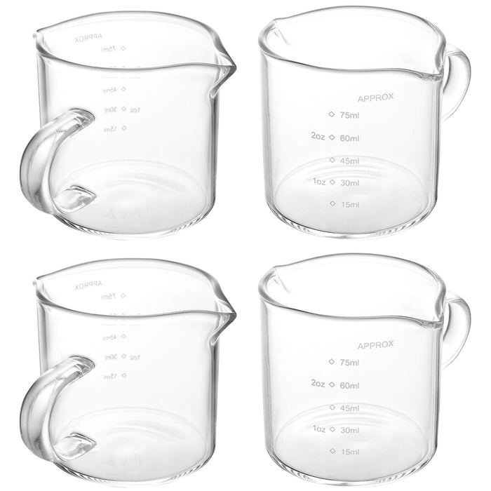 Yarlung 4 Pack Glass Measuring Cups with Double Spouts, Shot