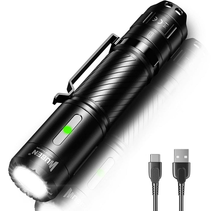 WUBEN C3 LED Flashlight USB C Rechargeable Torch 1200 Lumens IP68