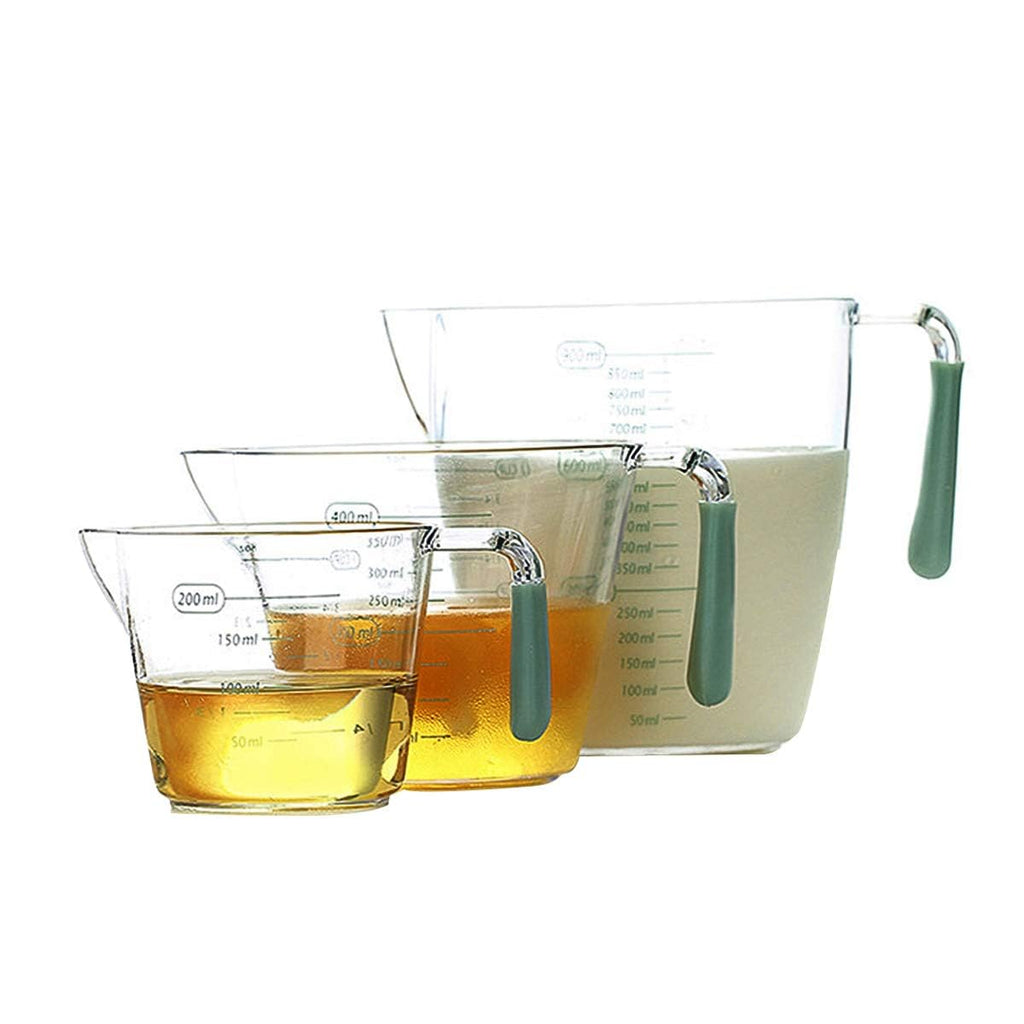 3 Pieces Angled Measuring Cups Plastic Liquid Measuring Cup Small Slanted  Measuring Cup BPA Free Liquid Nesting Stackable Measuring Cups, 200/400/