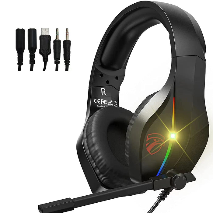 3.5mm Gaming Headset LED Headphones Stereo Surround for PS4 PS5 Xbox Series  X