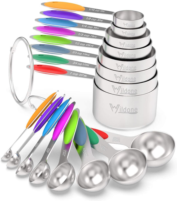Nesting Stainless Steel Measuring Spoon Set with for Liquid and Dry  Ingredients